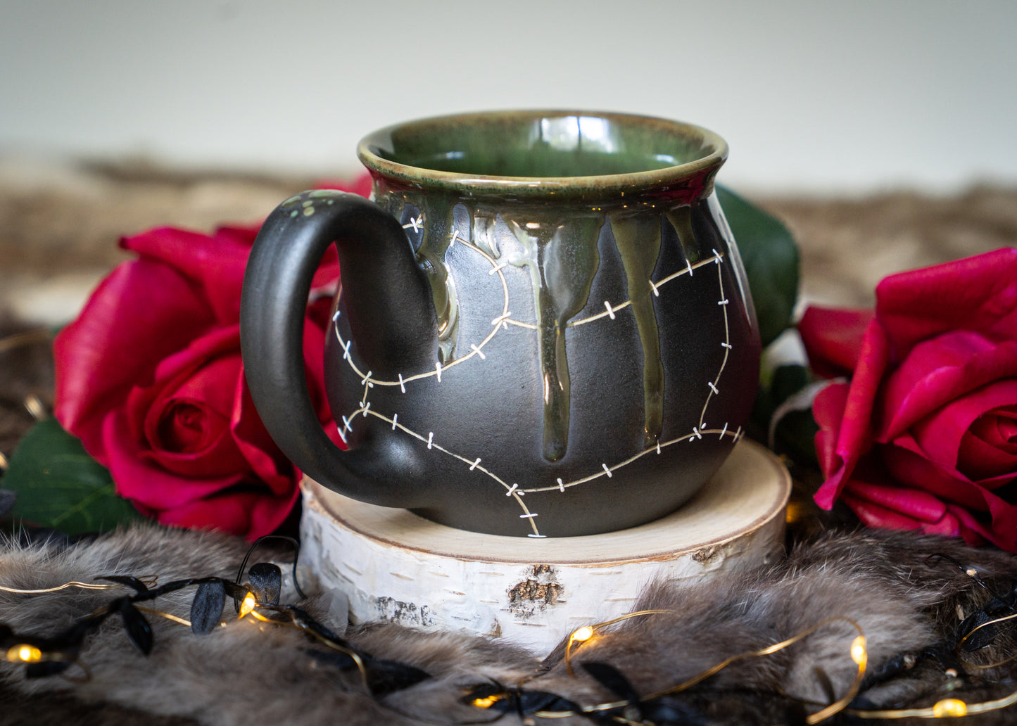 Slimy Green Stitched Shortie Mug