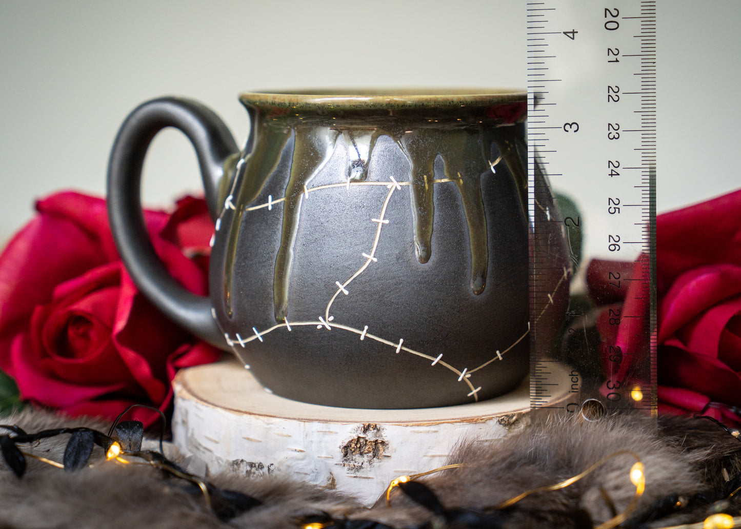 Slimy Green Stitched Shortie Mug