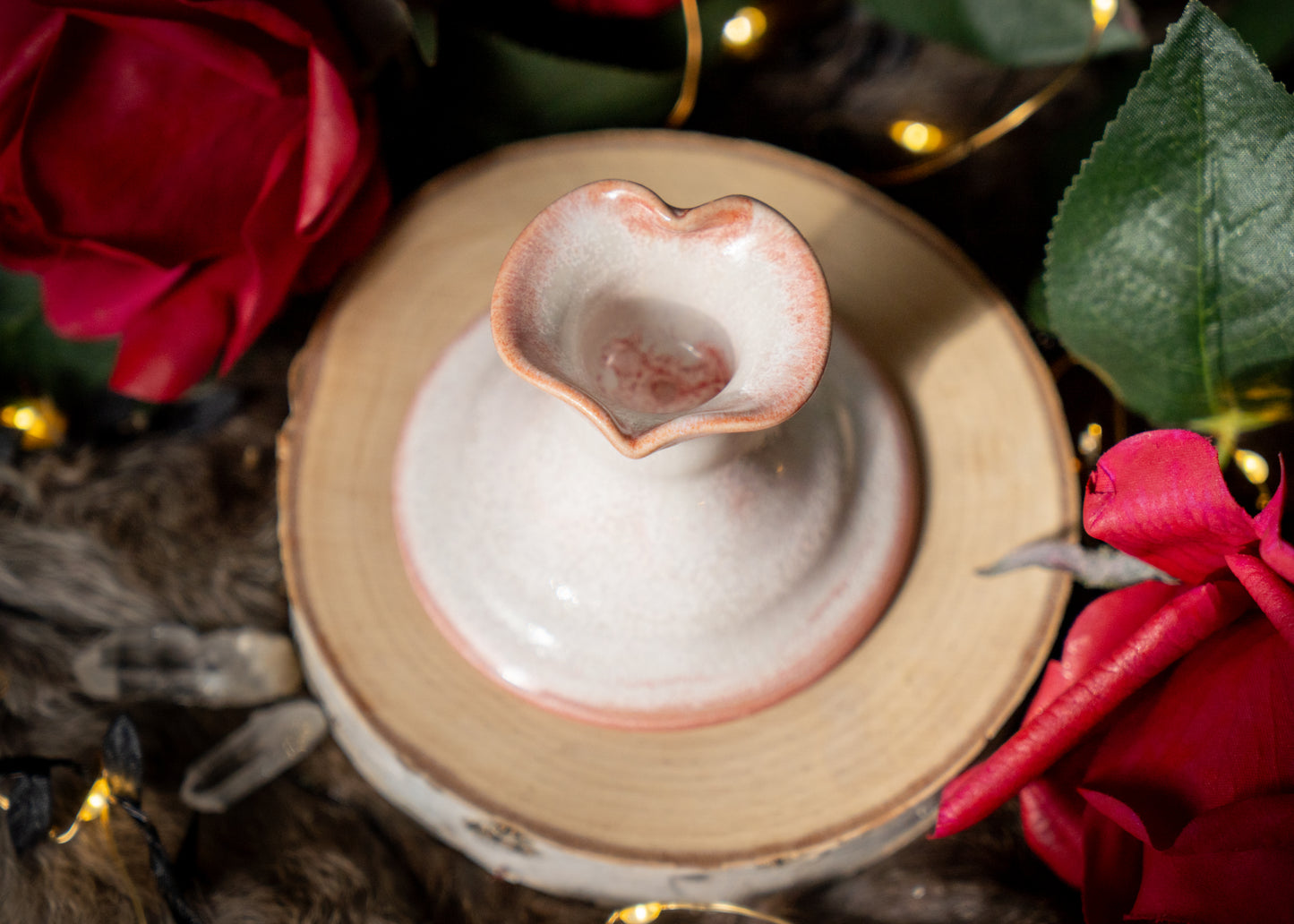 Pink Lovely Heart Candle Holder