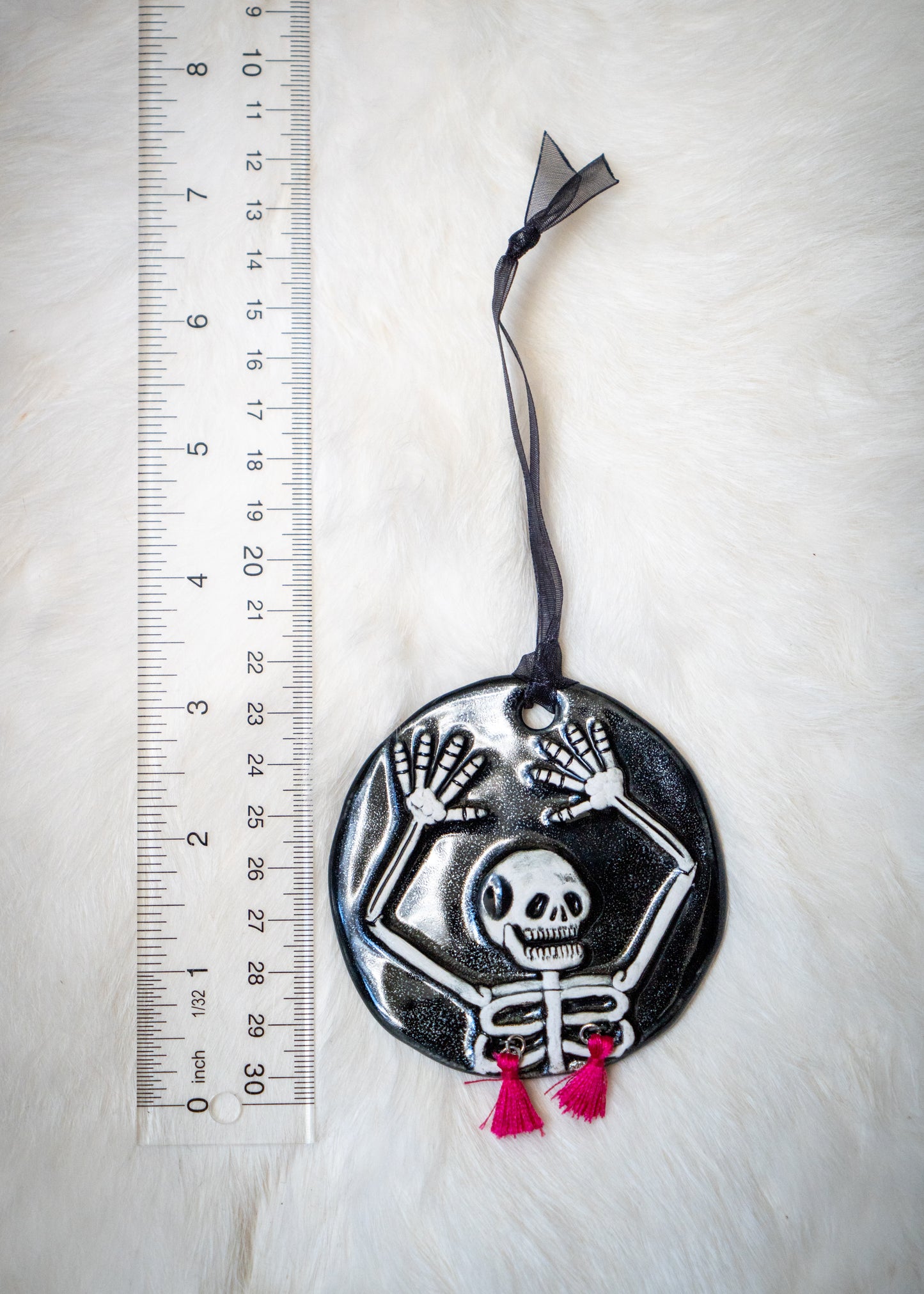 Razzle Dazzle Red Tassel Skeleton Ornament