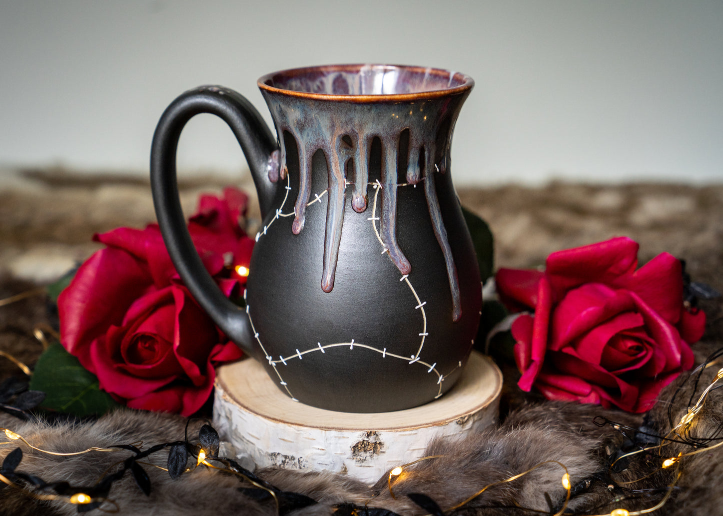 Fairy Purple Drip Stitched Mug