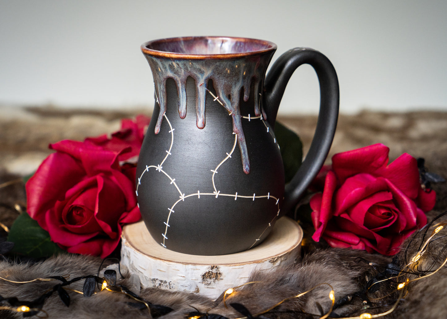 Fairy Purple Drip Stitched Mug