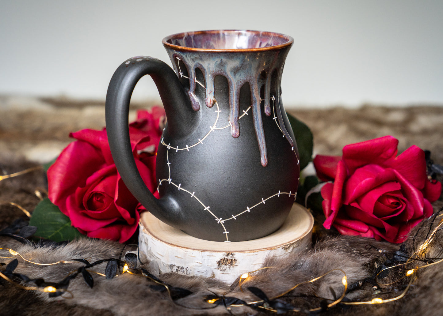Fairy Purple Drip Stitched Mug