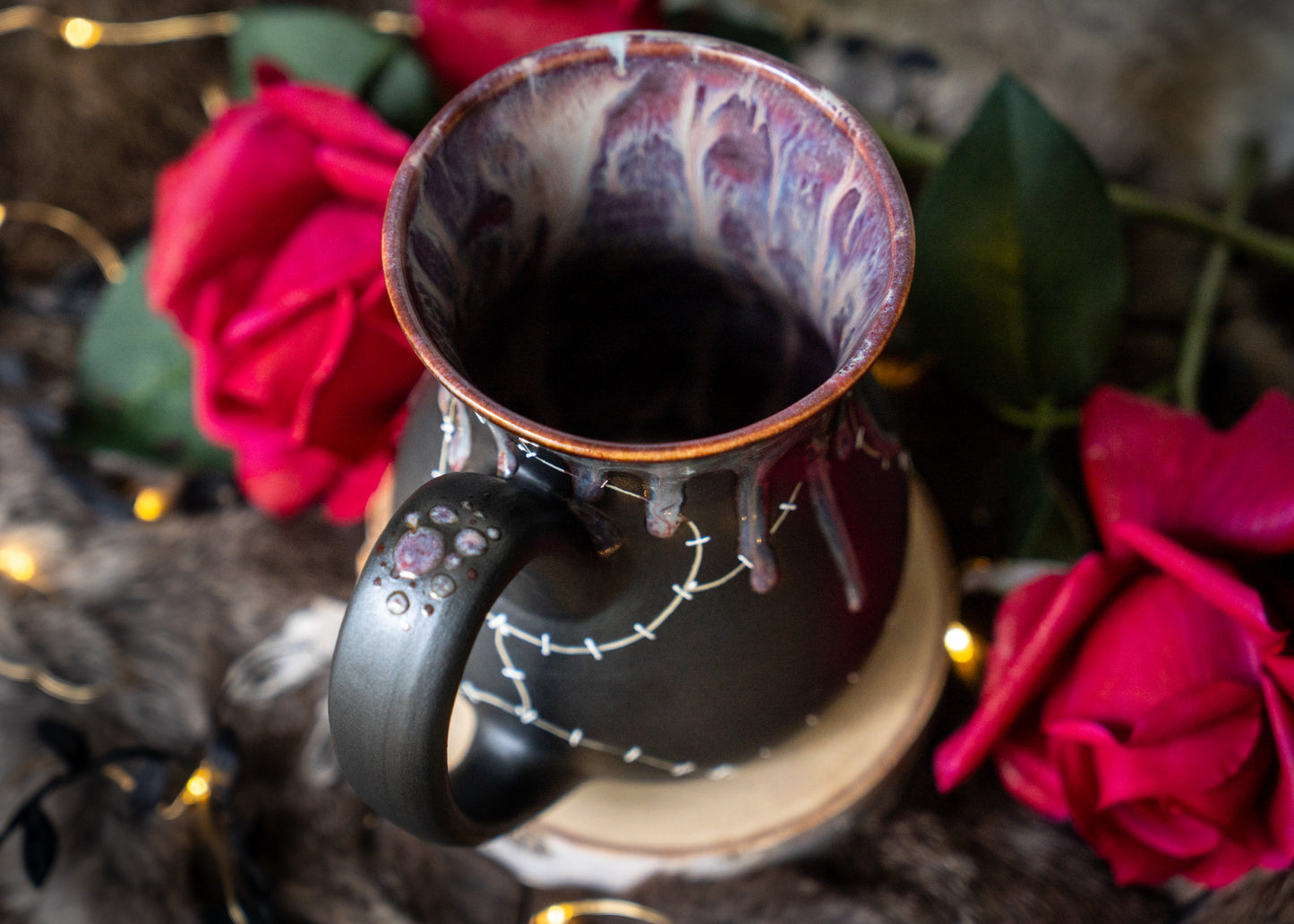 Fairy Purple Drip Stitched Mug