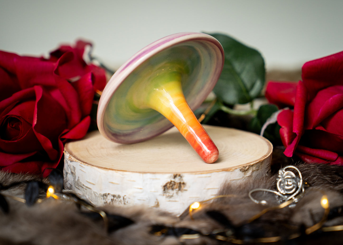 Small Rainbow Swirl Ring Holder