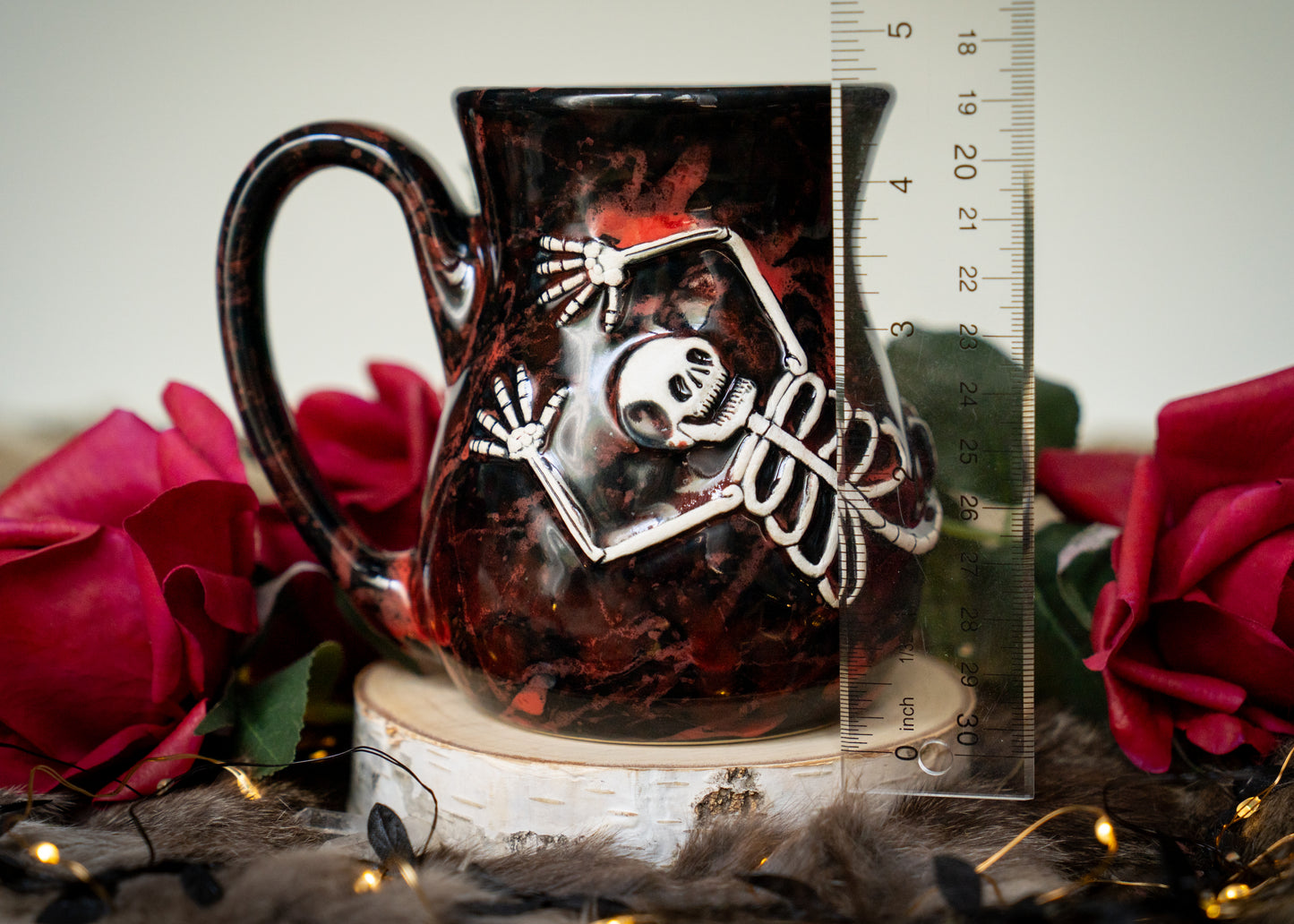 Red Splattered Skeleton Mug