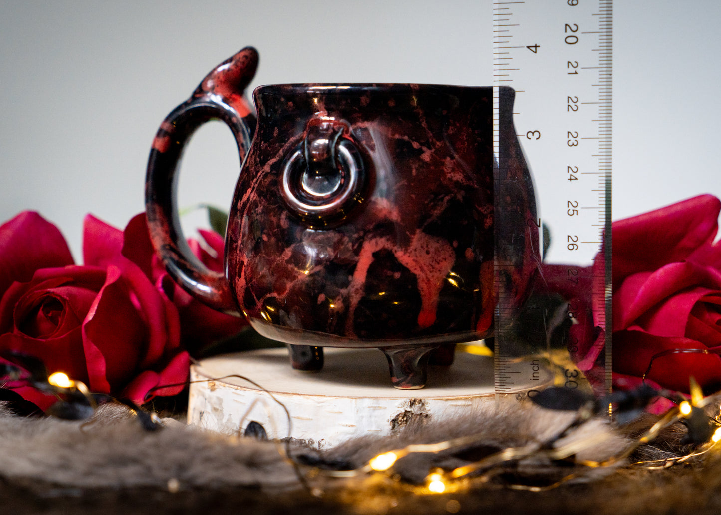 Red Splattered Heart Cauldron Mug