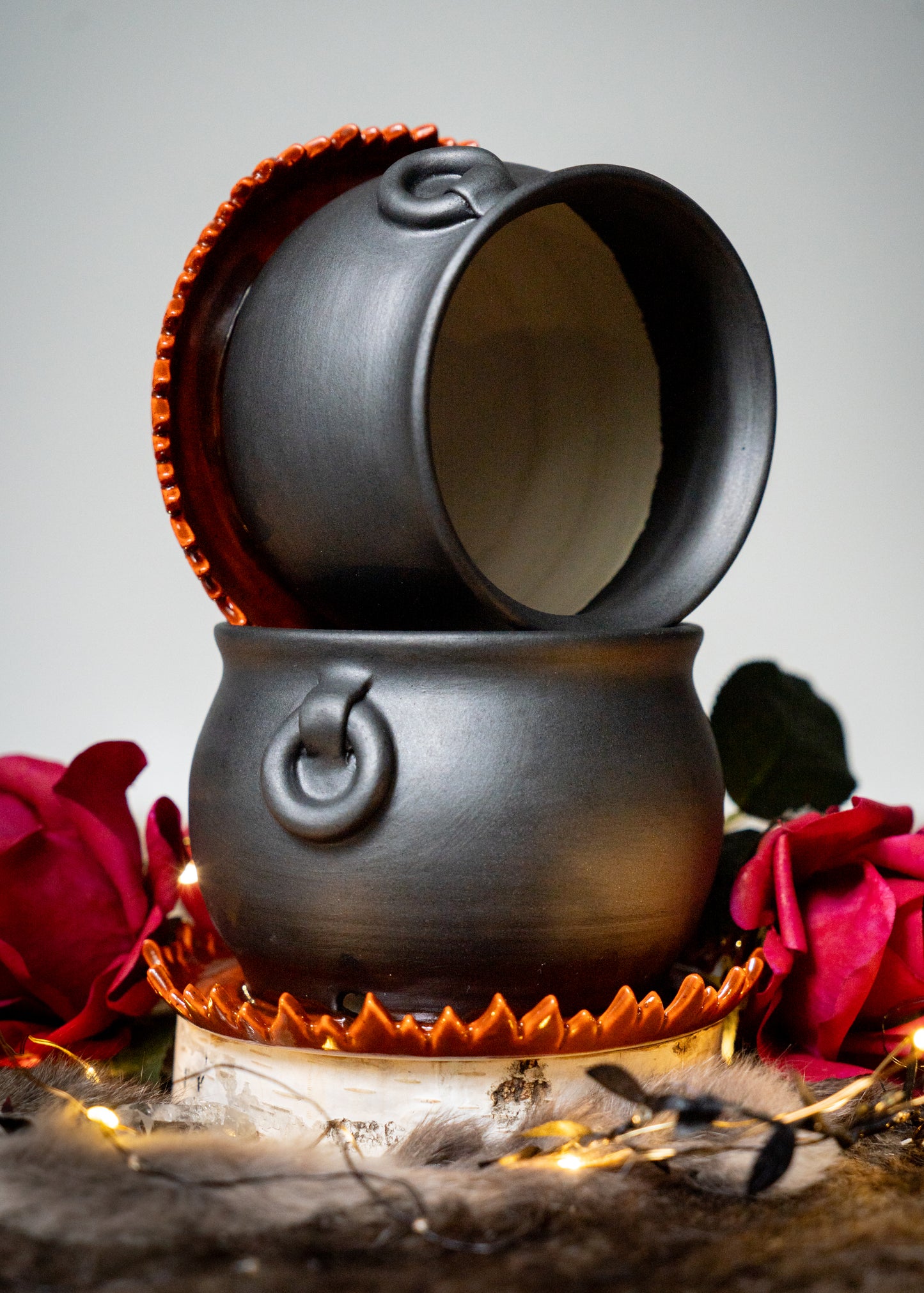 Small Flaming Cauldron Planter