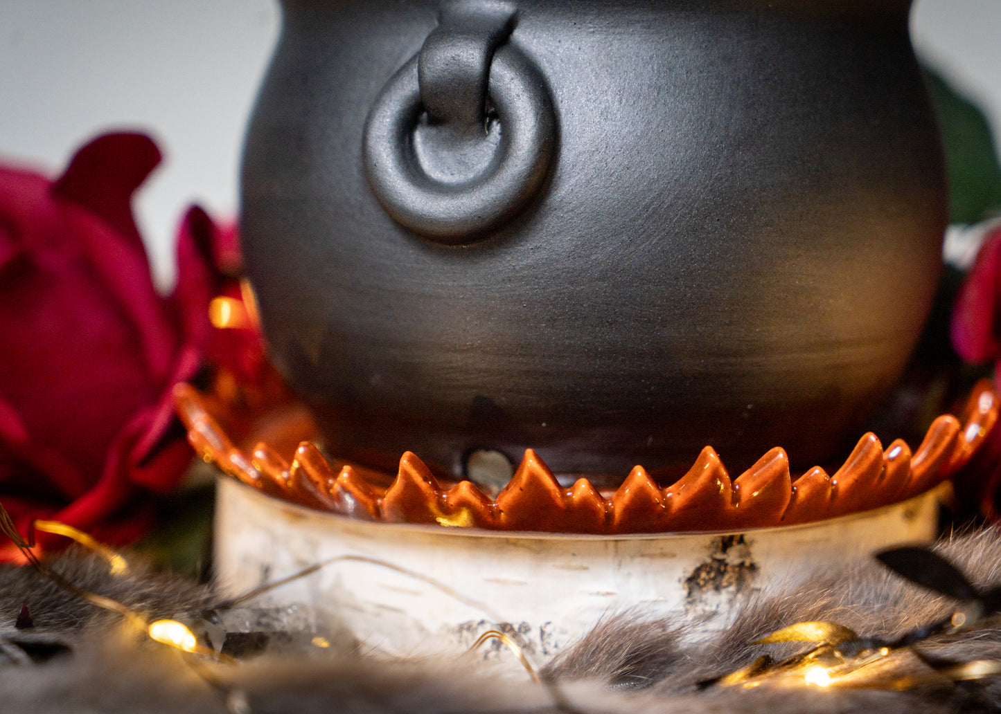 Small Flaming Cauldron Planter