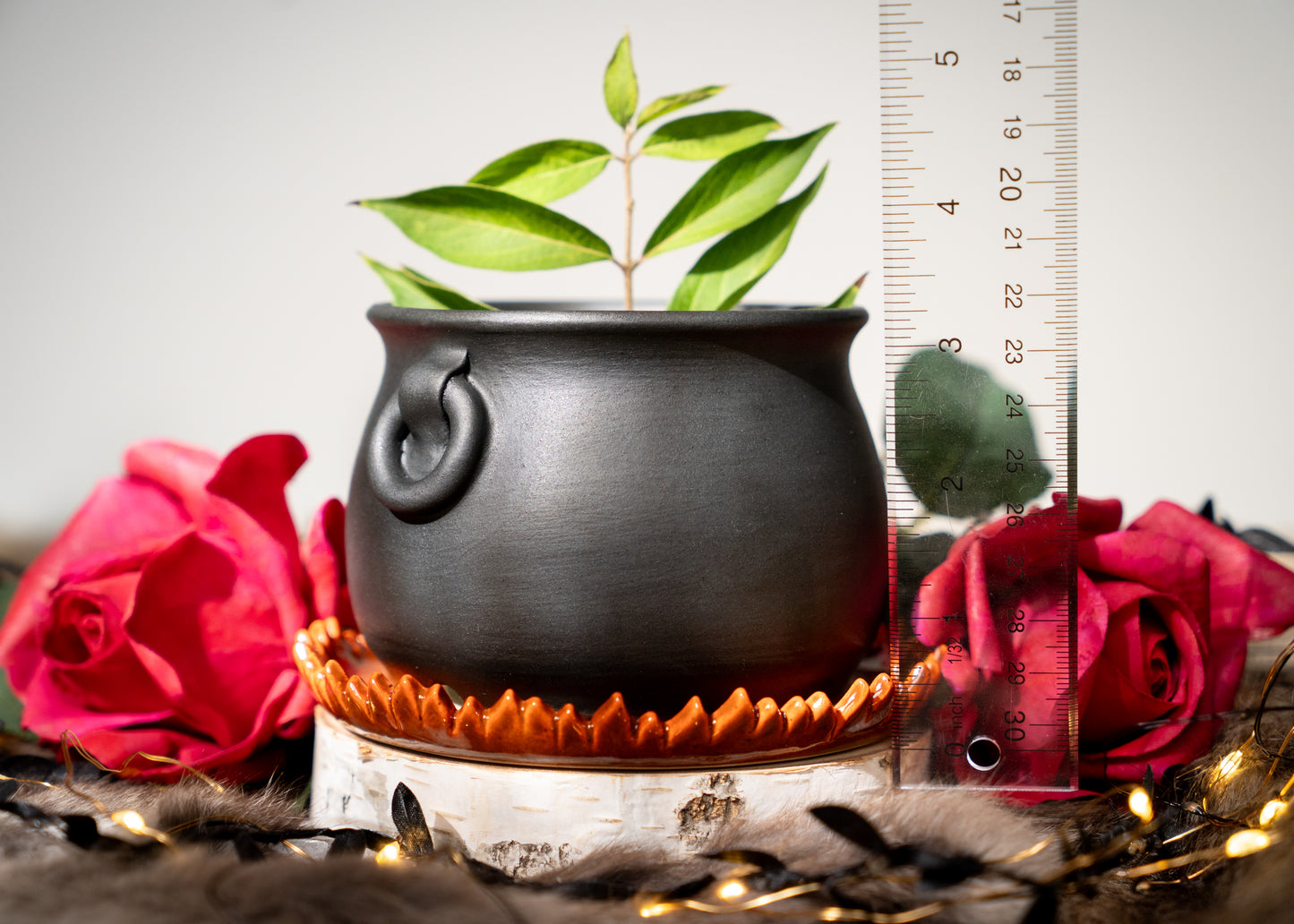Small Flaming Cauldron Planter