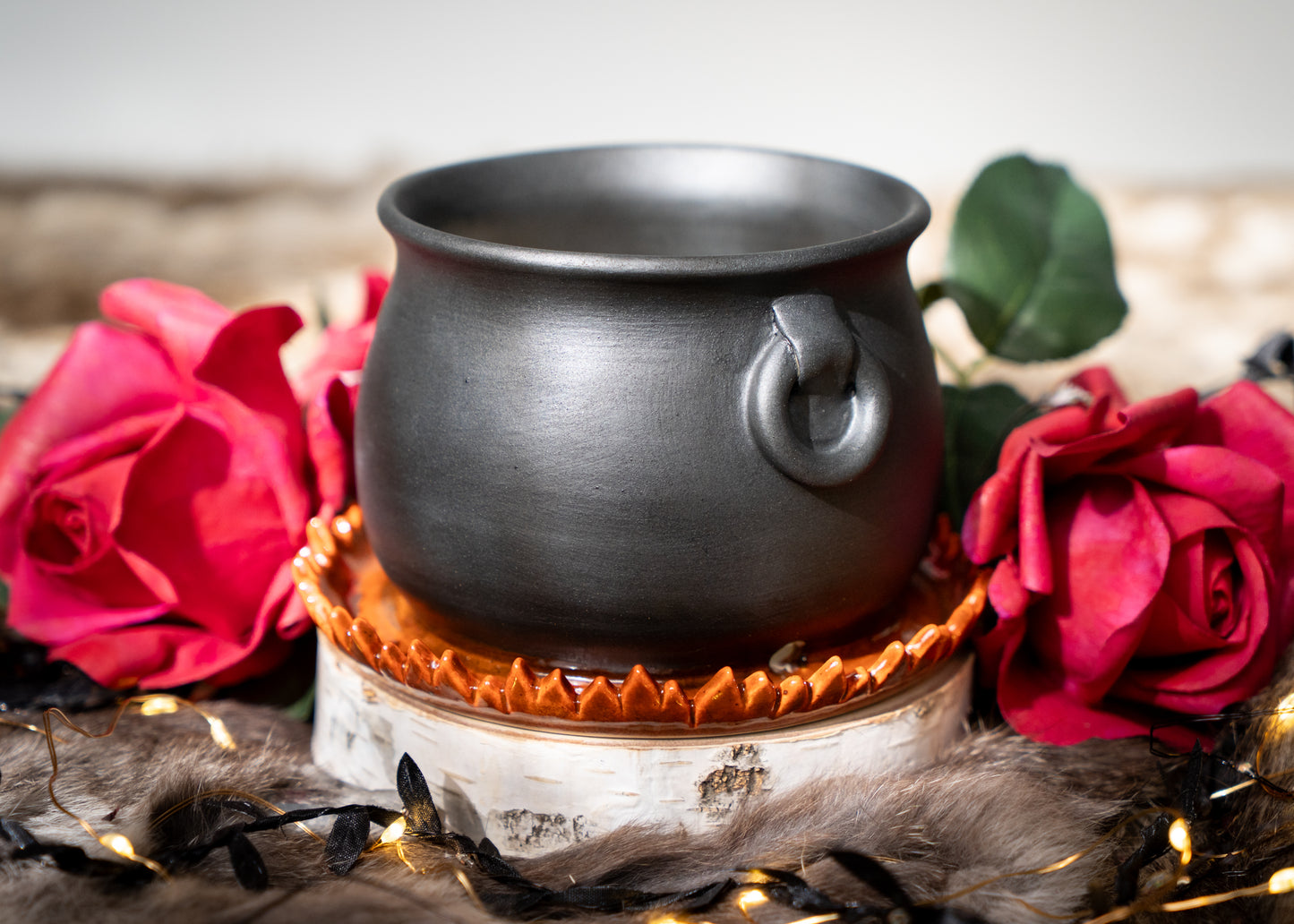 Small Flaming Cauldron Planter
