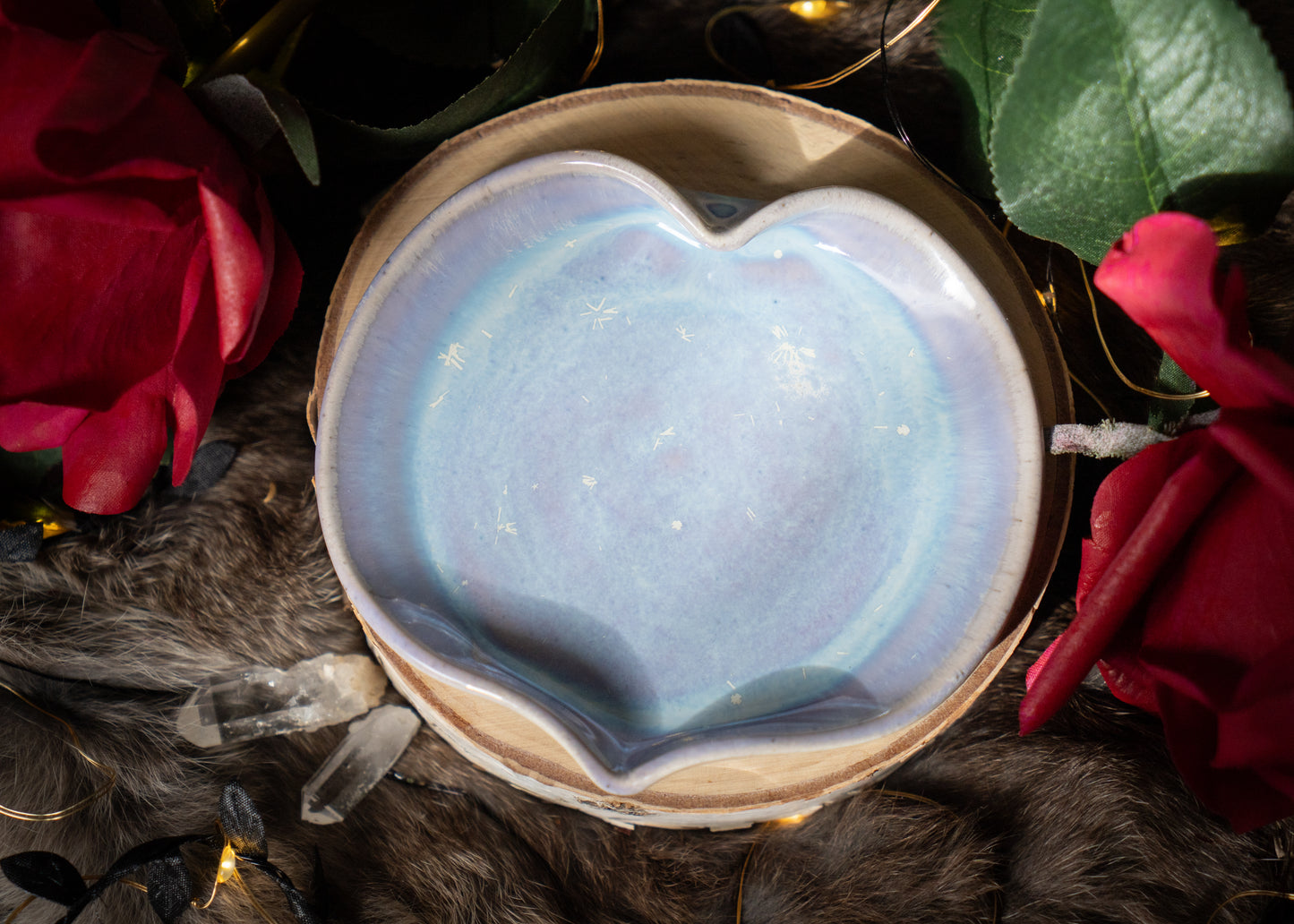 Snowflake Crystals Heart Spoon Rest