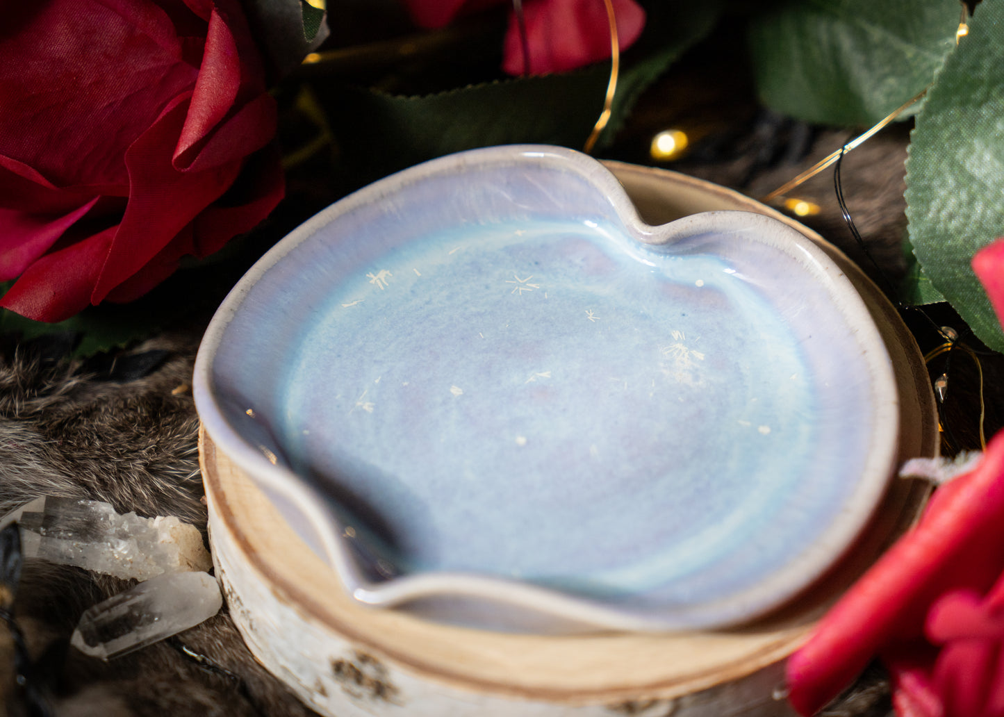 Snowflake Crystals Heart Spoon Rest