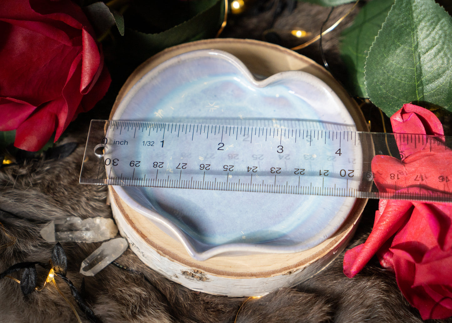 Snowflake Crystals Heart Spoon Rest