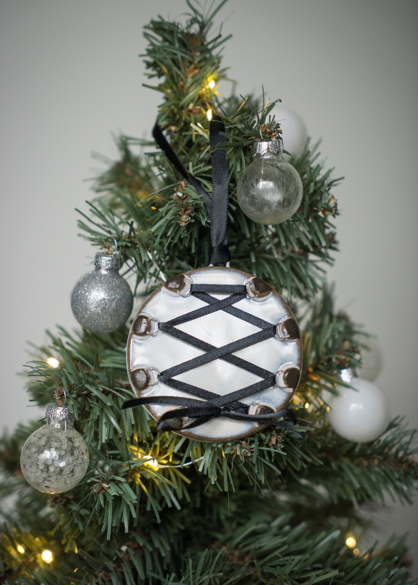 Glazed Black Clay Corset Ornaments