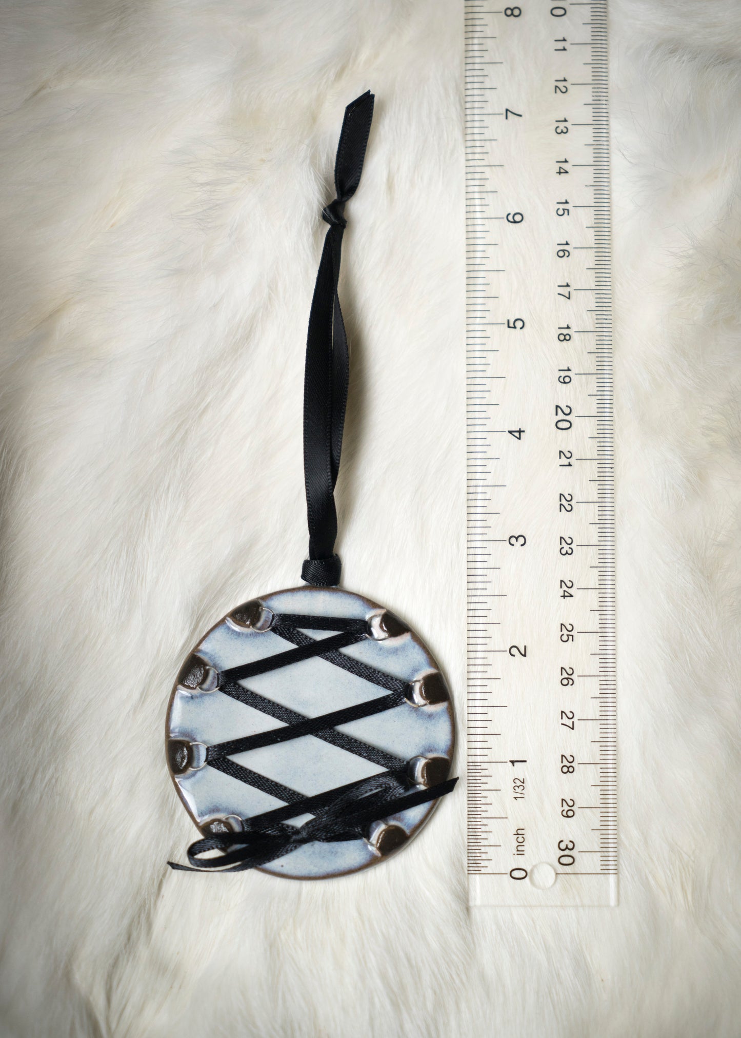 Glazed Black Clay Corset Ornaments
