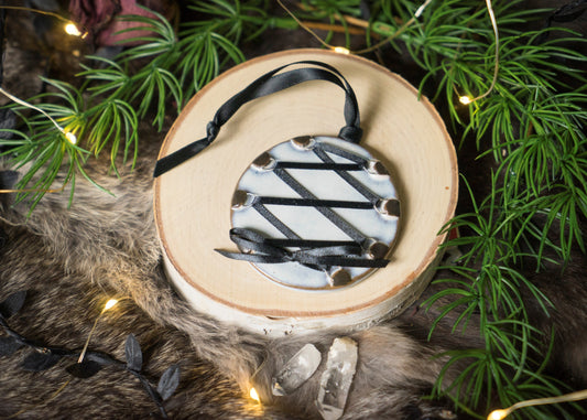 Glazed Black Clay Corset Ornaments