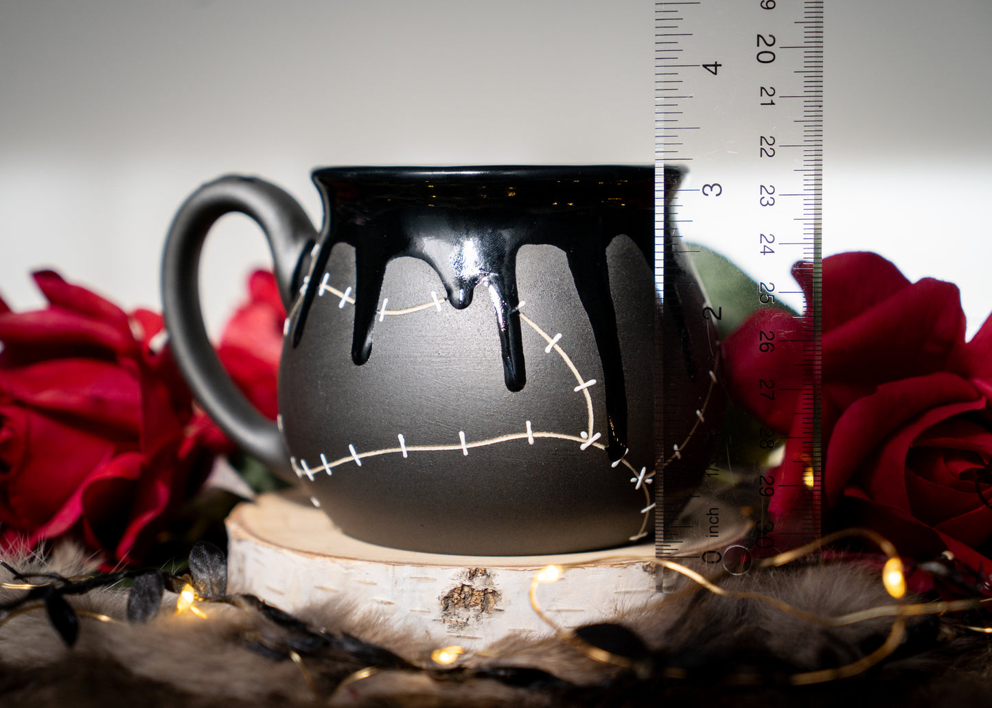 Black Ooze Drip Stitched Shortie Mug