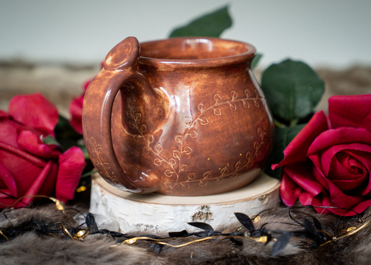 Extra Crispy Autumn Ivy Mug with Thumb-rest