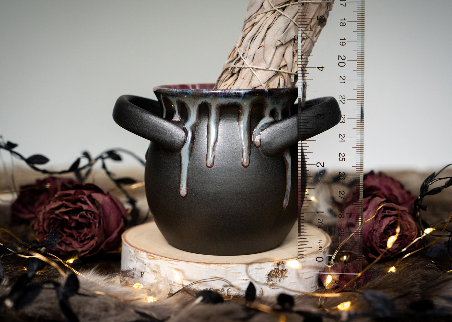 Drippy Purple Small Handled Cauldron