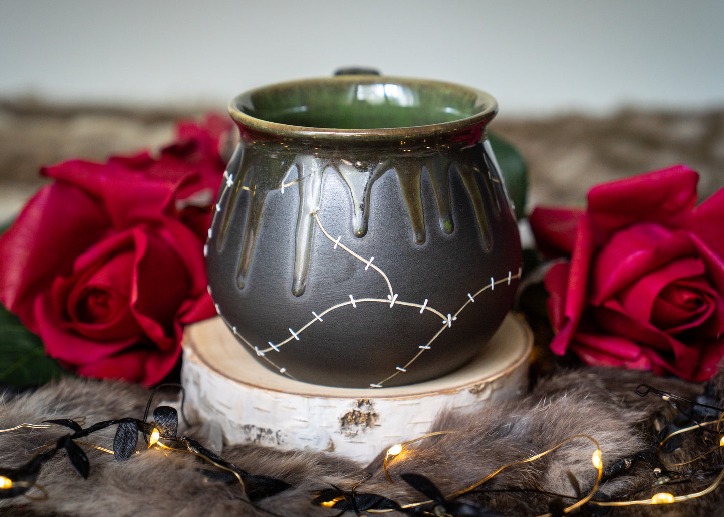 Slimy Green Stitched Shortie Mug