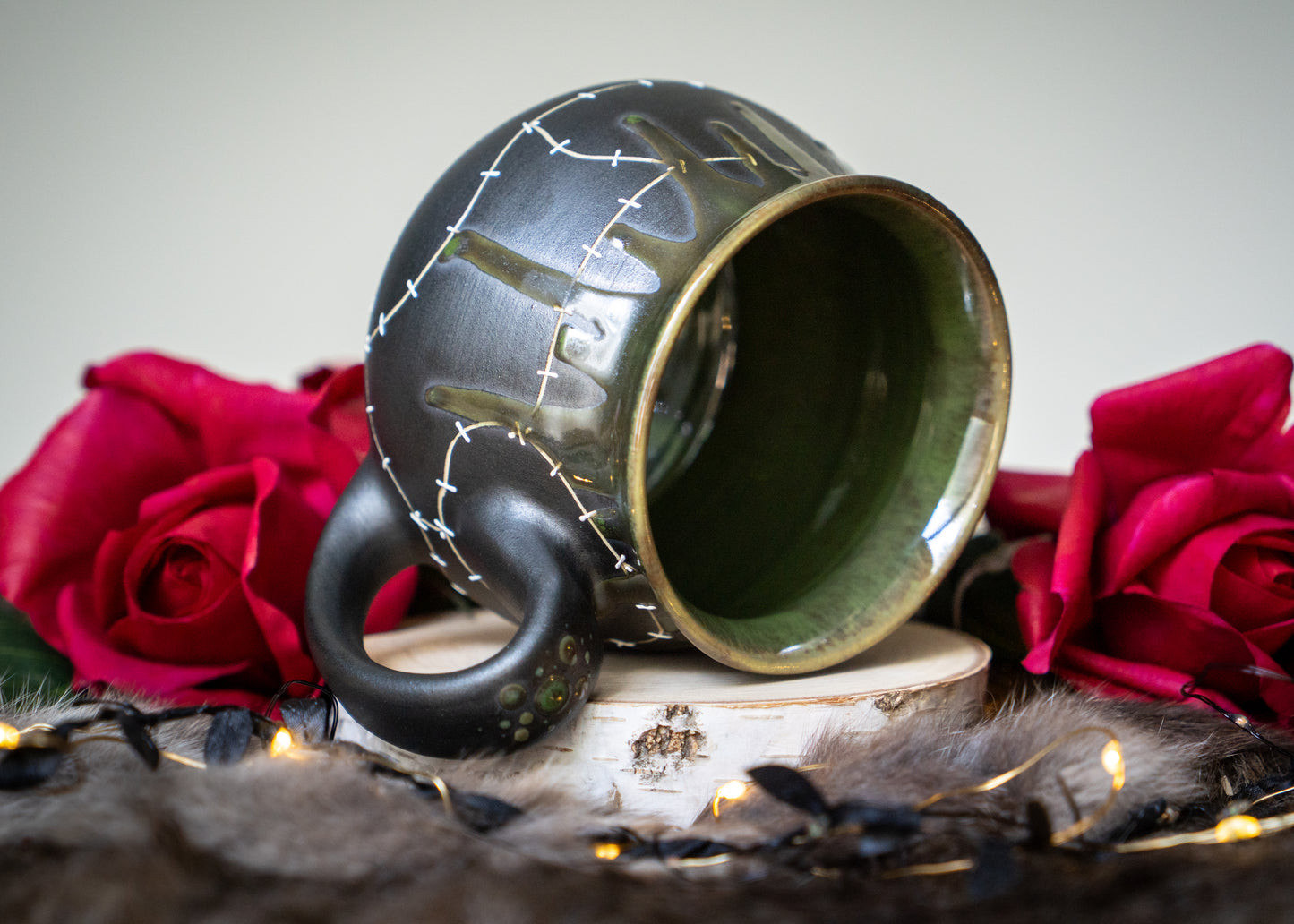 Slimy Green Stitched Shortie Mug