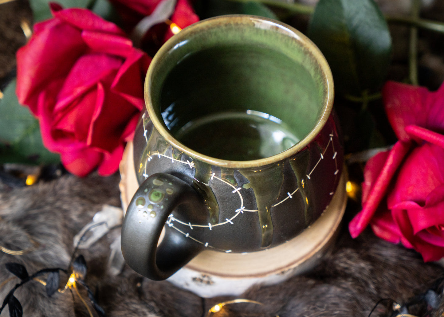 Slimy Green Stitched Shortie Mug