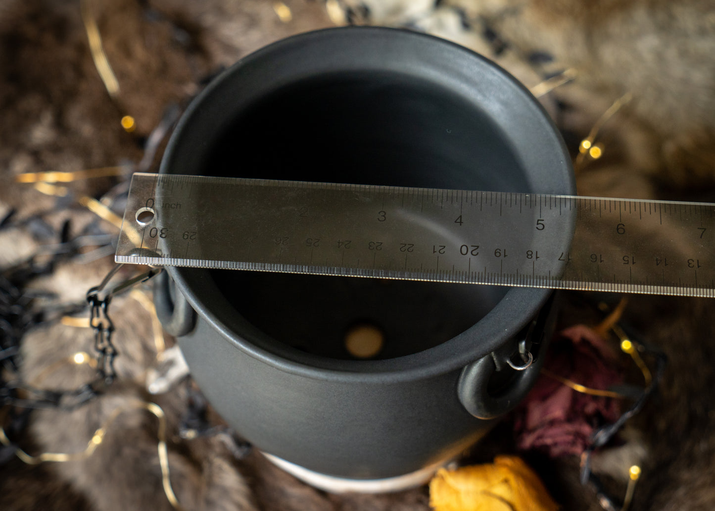 Hanging Black Cauldron Planter