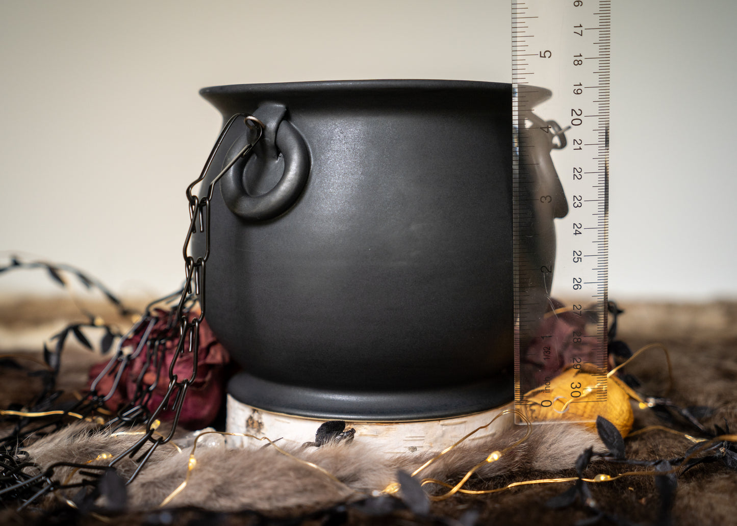 Hanging Black Cauldron Planter