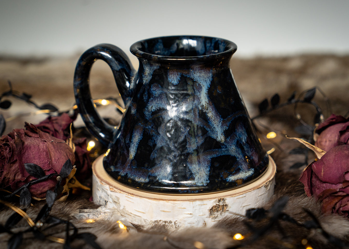 Nebula Black Splatter Shortie Stein