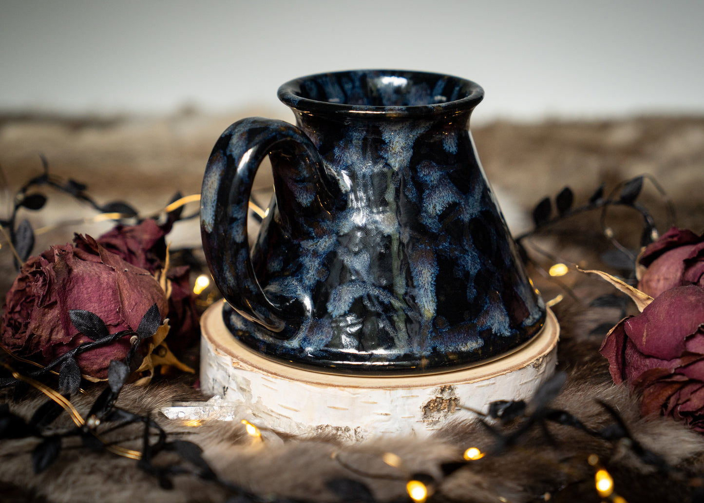 Nebula Black Splatter Shortie Stein