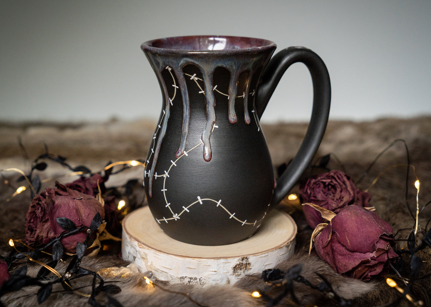 Fairy Purple Drip Stitched Mug