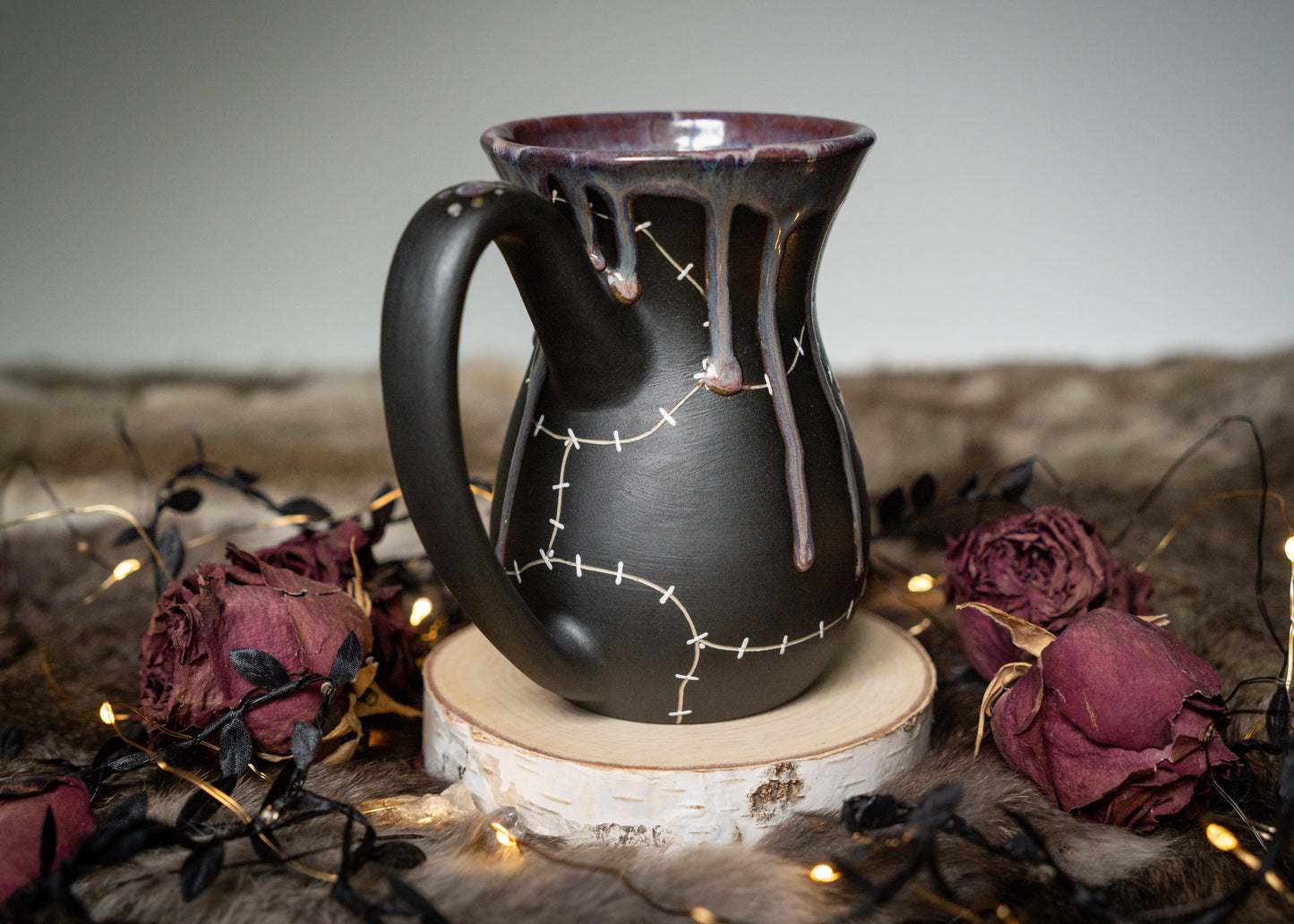 Fairy Purple Drip Stitched Mug