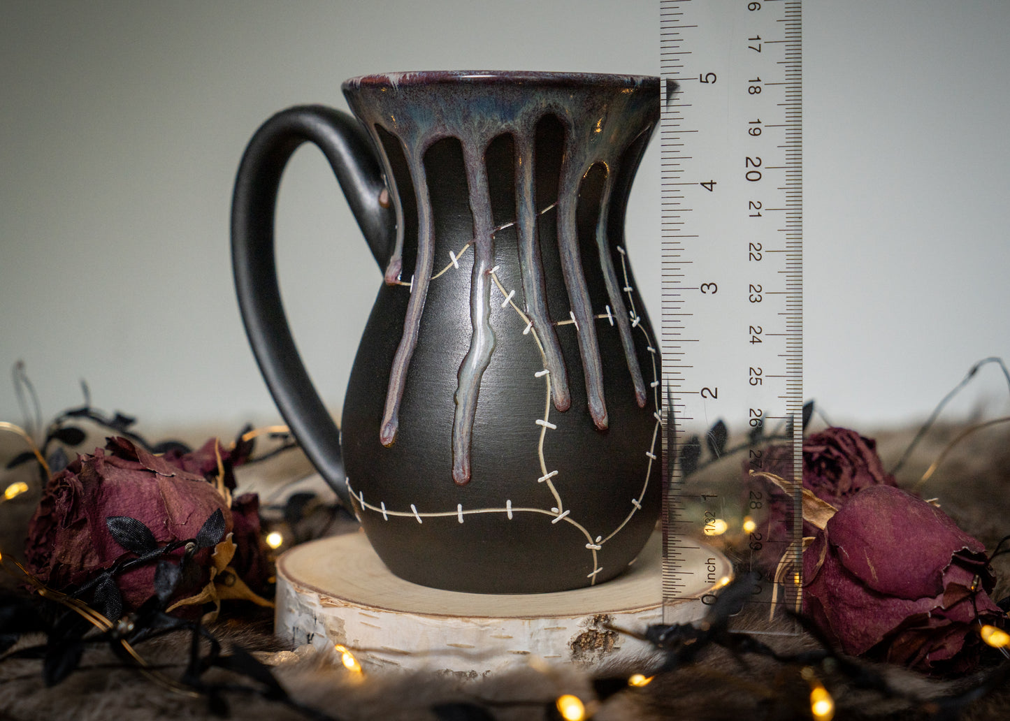 Fairy Purple Drip Stitched Mug