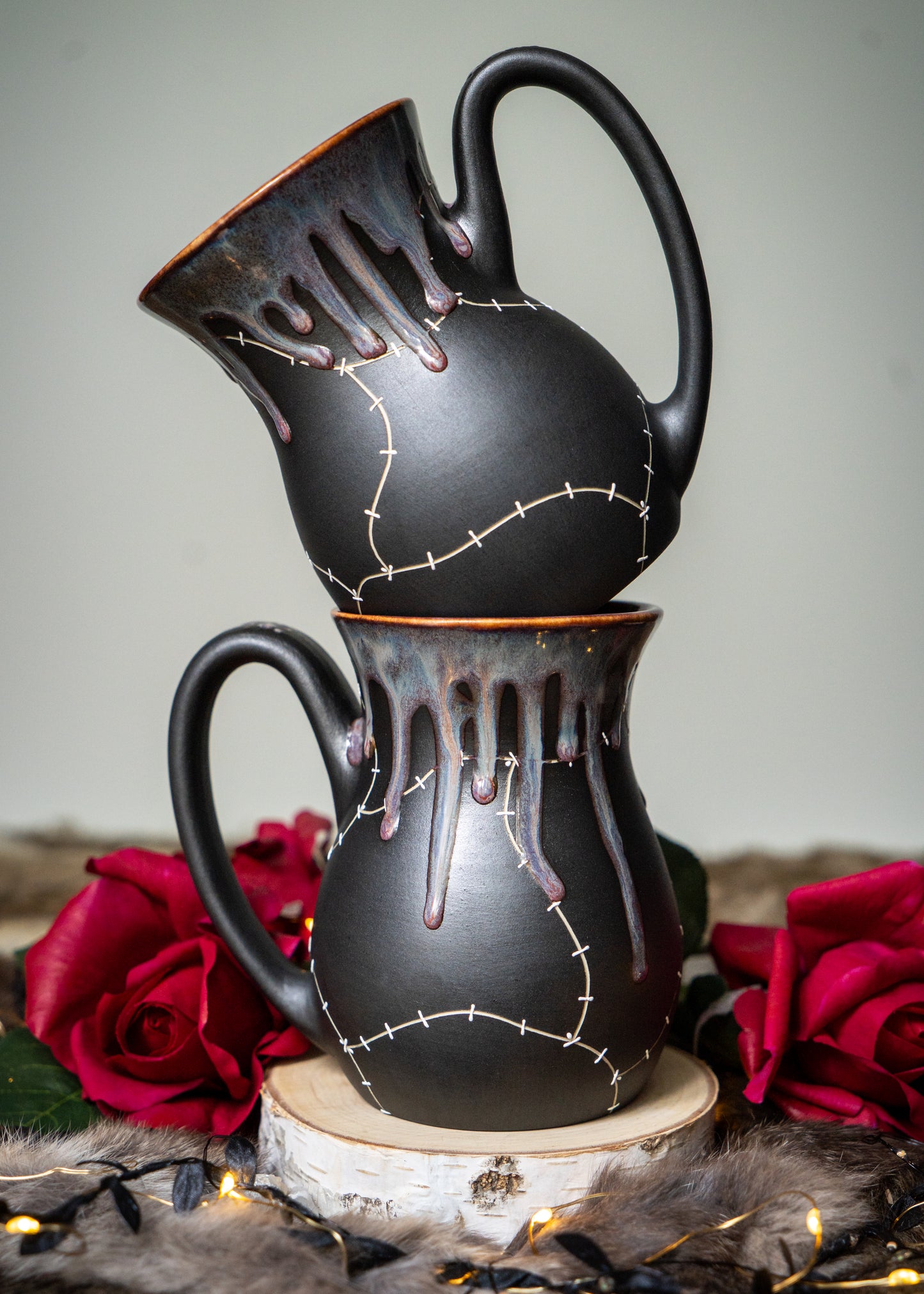 Fairy Purple Drip Stitched Mug