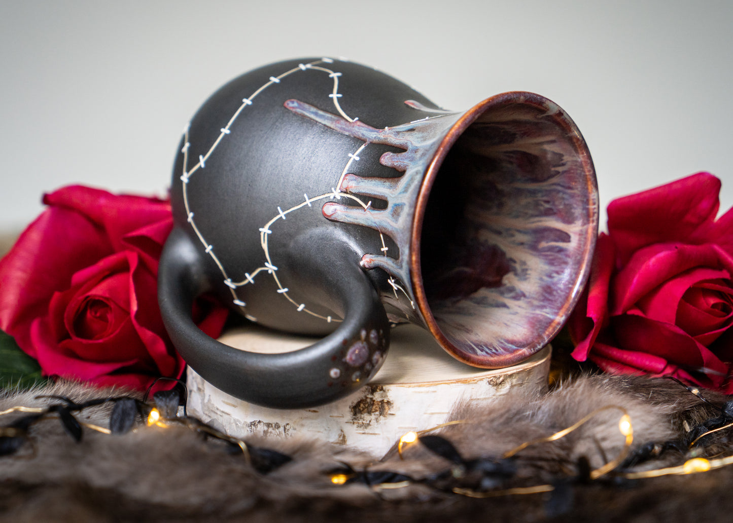 Fairy Purple Drip Stitched Mug