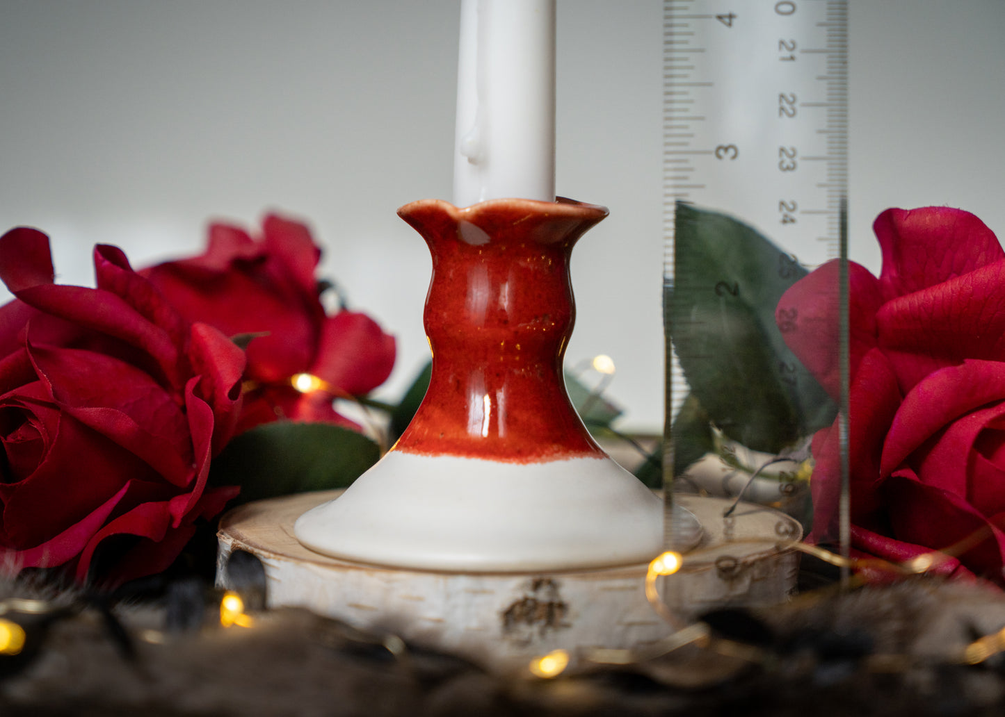 Red Lovely Heart Candle Holder