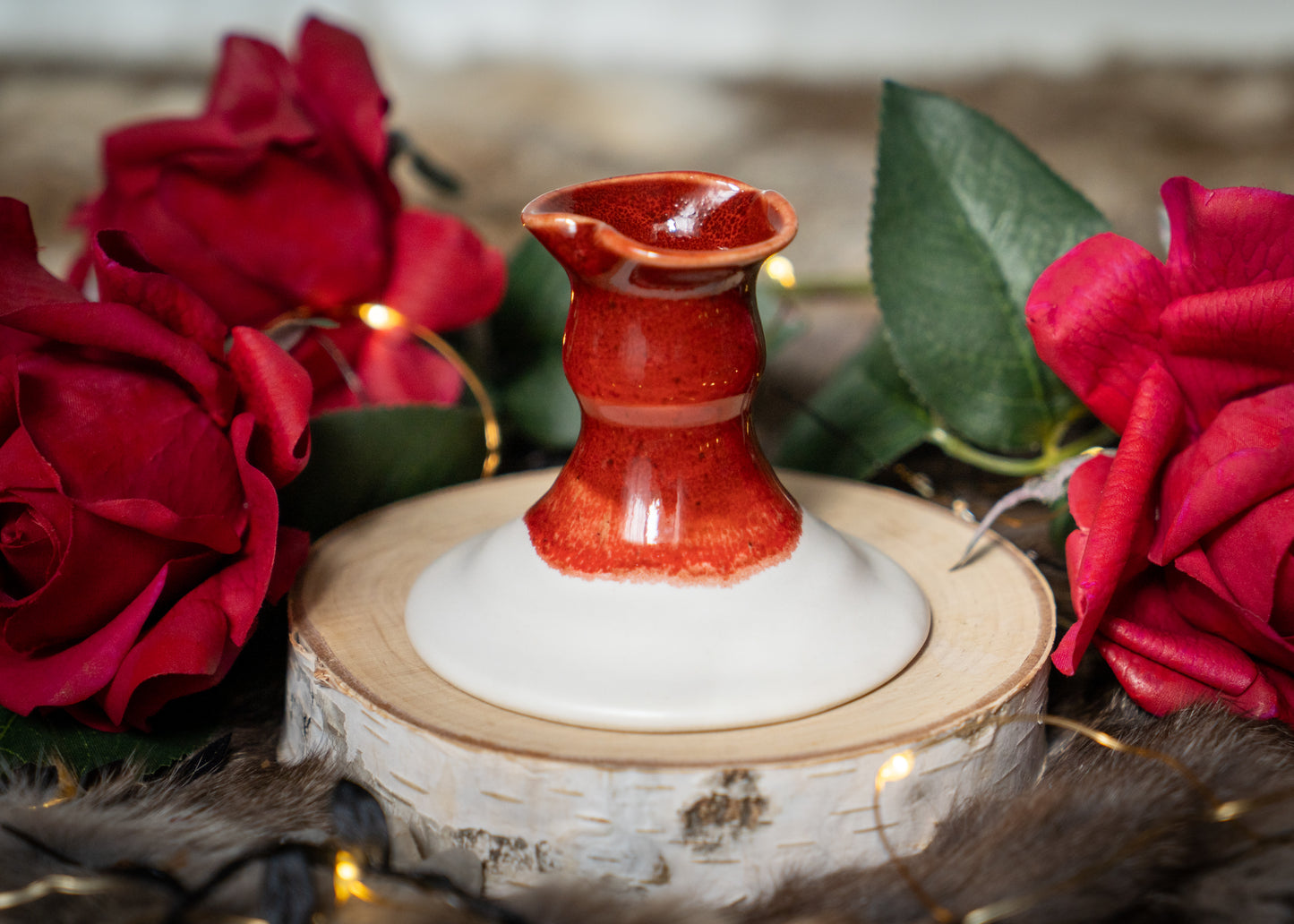 Red Lovely Heart Candle Holder