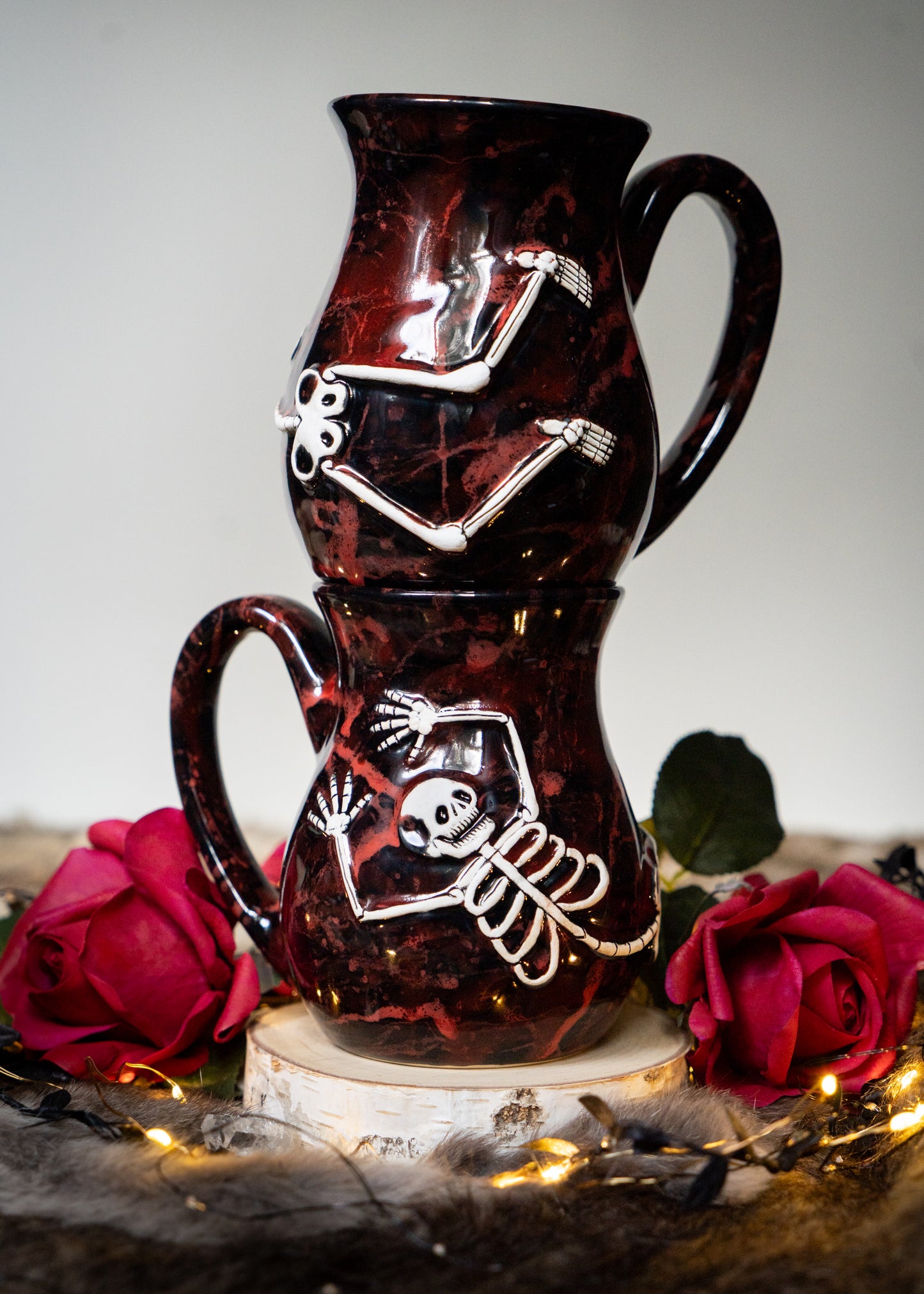 Red Splattered Skeleton Mug
