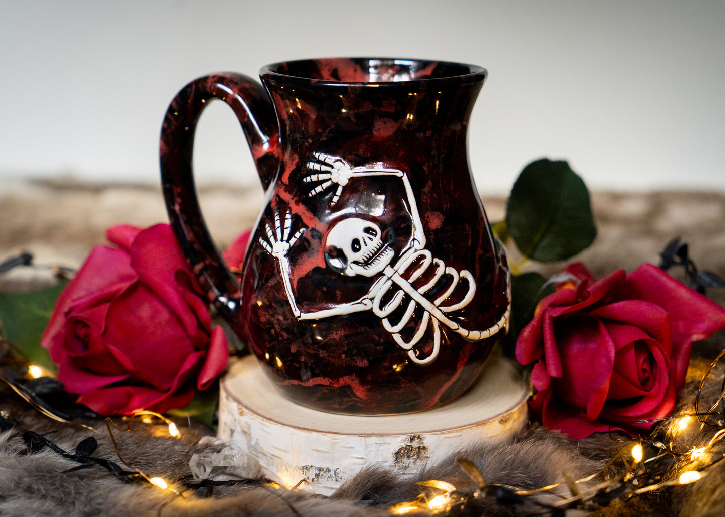 Red Splattered Skeleton Mug