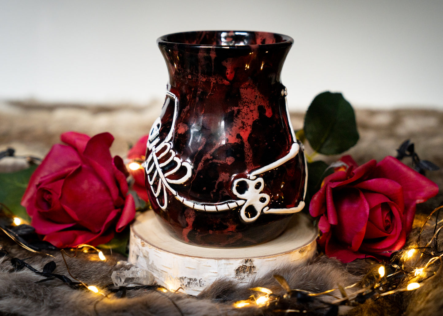 Red Splattered Skeleton Mug