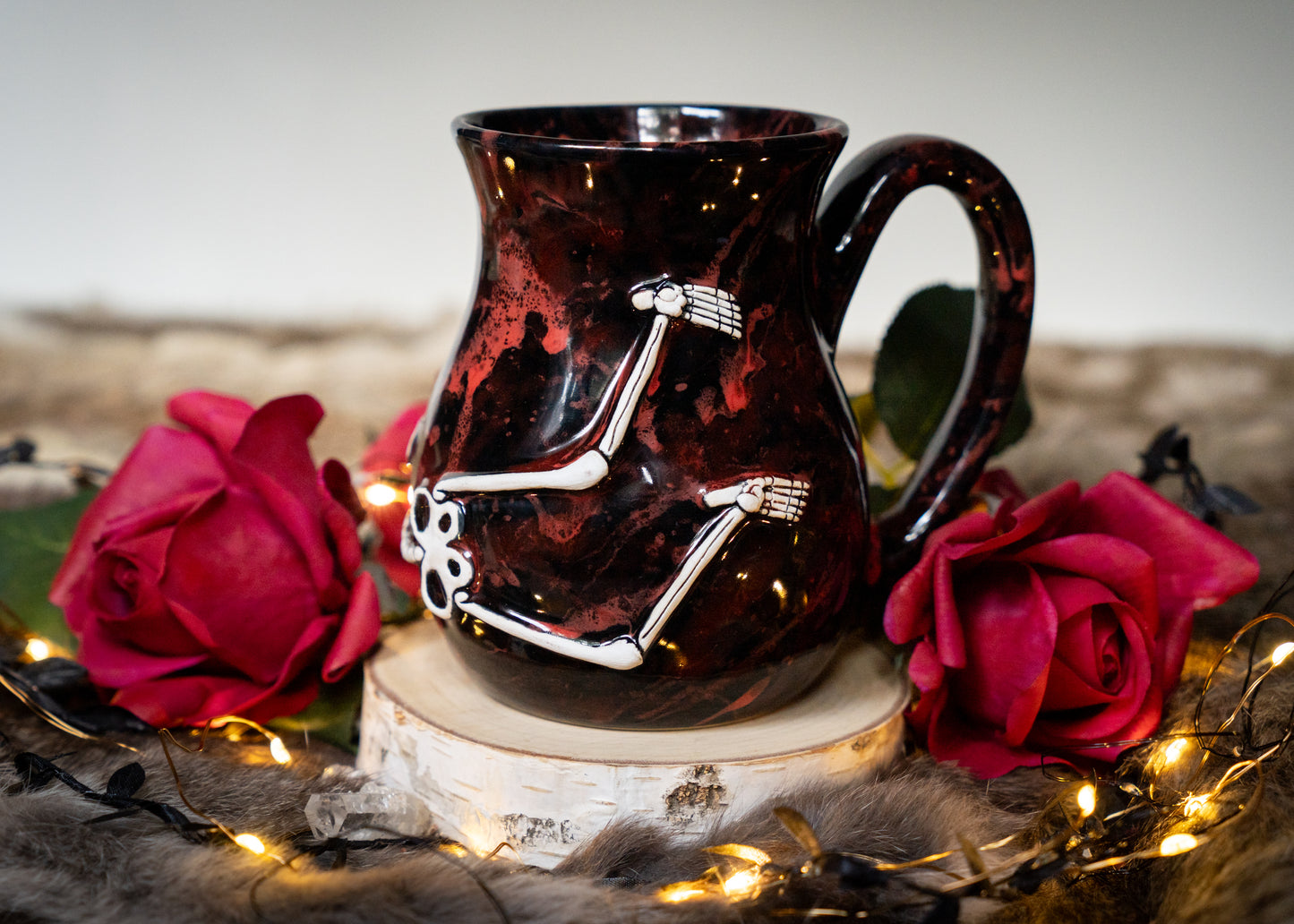 Red Splattered Skeleton Mug