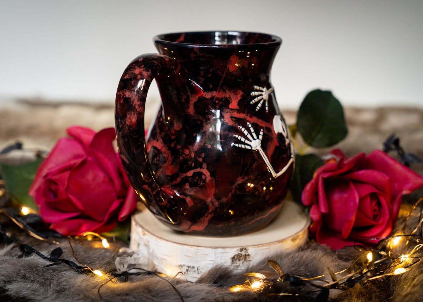 Red Splattered Skeleton Mug