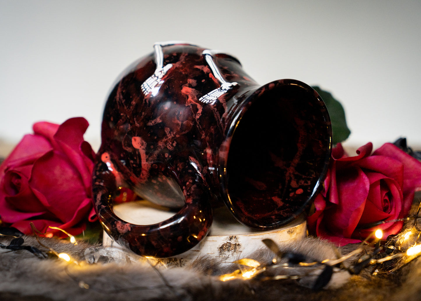 Red Splattered Skeleton Mug