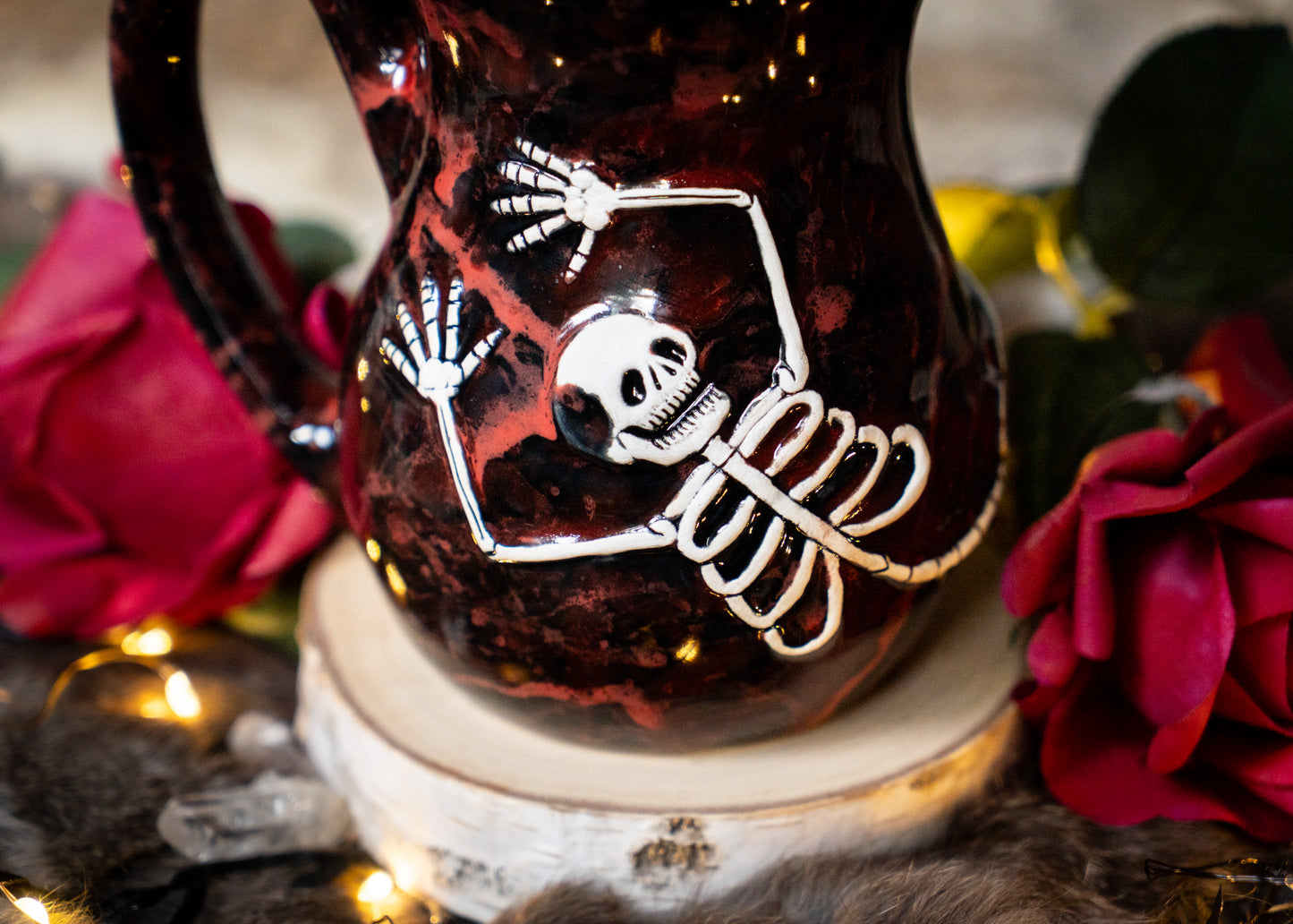 Red Splattered Skeleton Mug