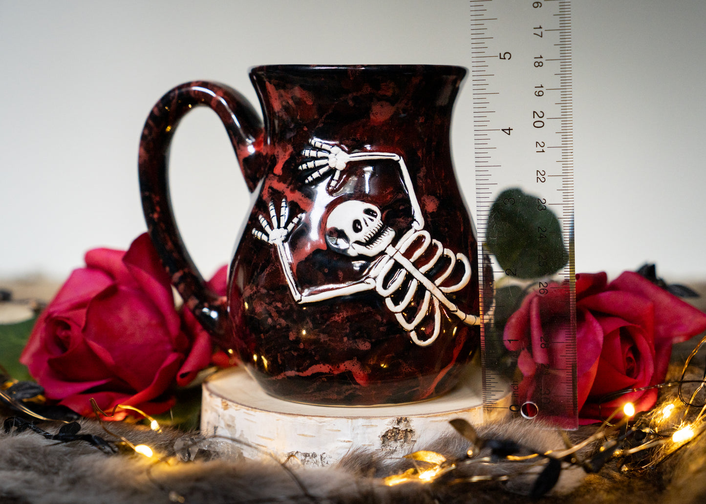 Red Splattered Skeleton Mug