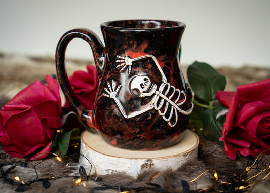 Red Splattered Skeleton Mug