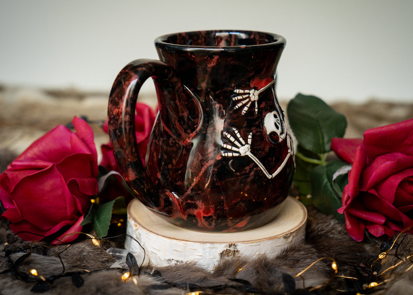 Red Splattered Skeleton Mug