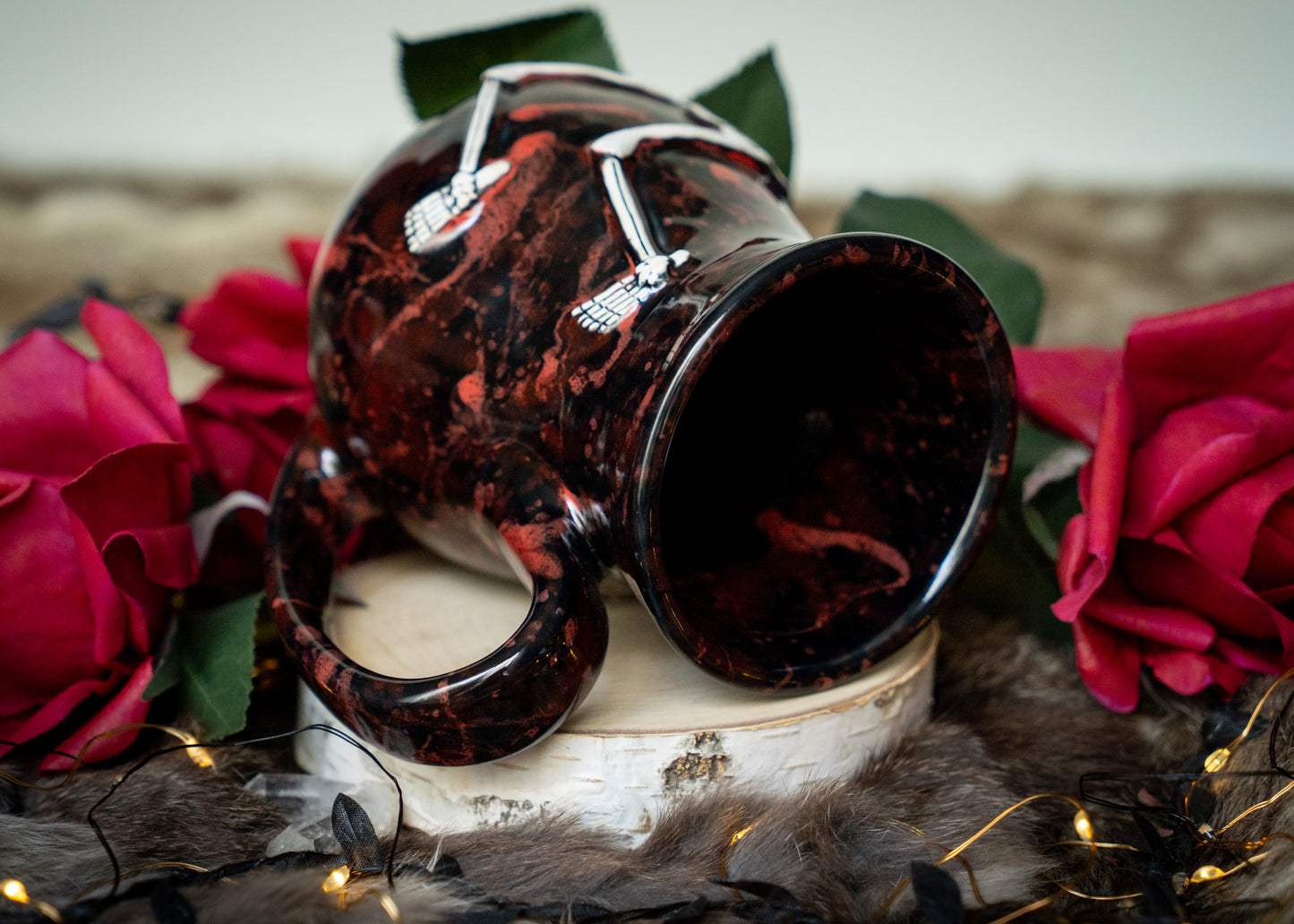 Red Splattered Skeleton Mug
