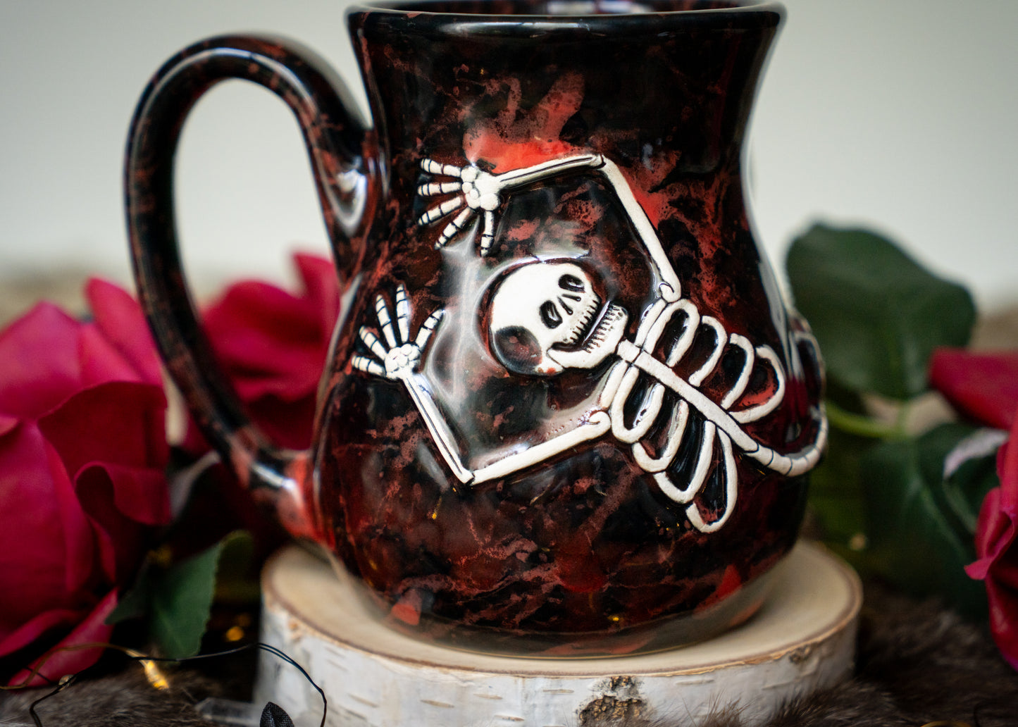 Red Splattered Skeleton Mug